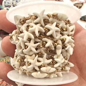 Catena gioiello acciaio con stelline 50 cm
