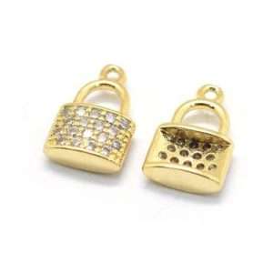 Pendente con Zirconi, Lucchetto, 1 pezzo