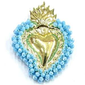 Cuori large in Zama con perline 1 pezzo