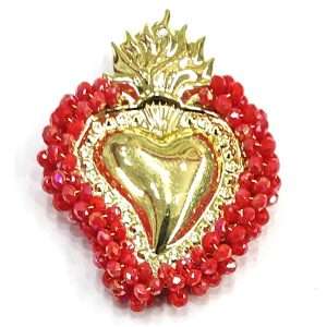 Cuori large in Zama con perline 1 pezzo 