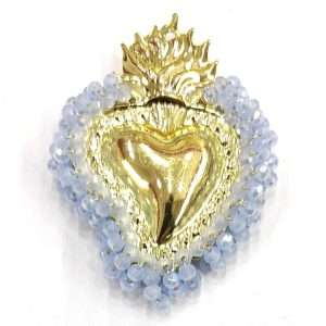 Cuori large in Zama con perline 1 pezzo