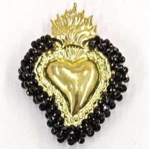 Cuori large in Zama con perline 1 pezzo