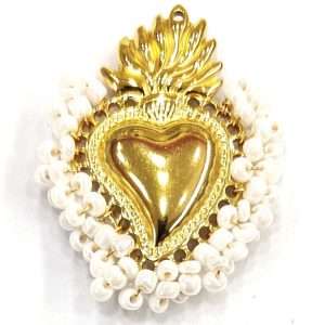 Cuori large in Zama con perline 1 pezzo