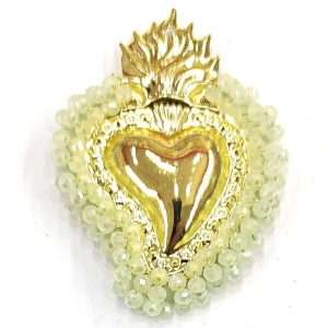 Cuori large in Zama con perline 1 pezzo  