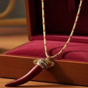 Collana con perline e corno