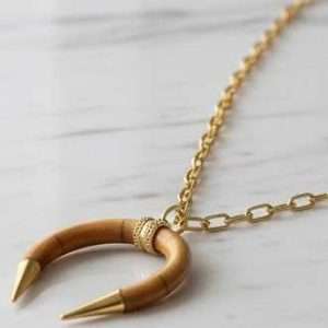 Collana acciaio con mezzaluna